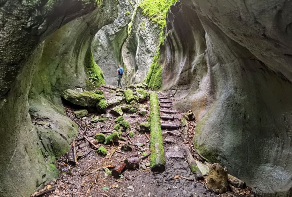 Das Natudenkmal Kirchle - oberhalb der Alplochschlucht bei Dornbirn, Österreich