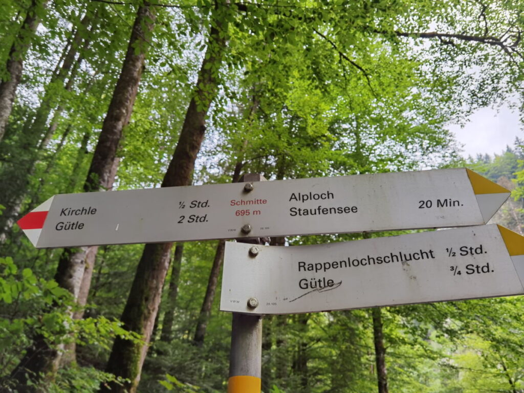 Der Wanderweg in Dornbirn ist gut beschildert